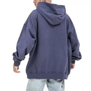 Sweat-shirt à capuche oversize pour homme, couleur unie, coton French Terry, pull décontracté avec poche, vêtement d'automne - Product Image 2
