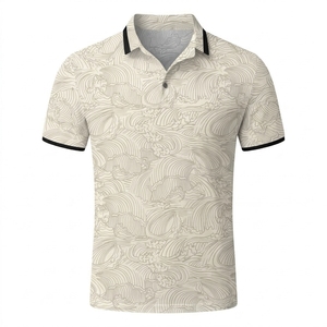 เสื้อเชิ้ตแขนสั้นลำลองผู้ชาย ลายคลื่น ระบายอากาศได้ดี ผ้าโพลีเอสเตอร์ทอ ทรงปกติ มีกระเป๋า ป้องกันรอยยับ พิมพ์ลายดิจิทัล - Product Image 1