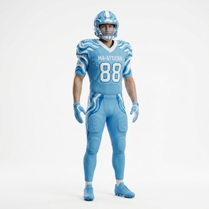 Uniforme de Fútbol Americano Personalizado para Hombre, Azul Claro, Transpirable, 100% Poliéster, Conjunto de Pantalones y Jersey Acolchados, Ropa Deportiva para Equipos - Product Image 1