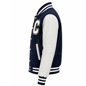 <b>Athletic</b> Men Letterman Jacket Snap Front Custom Patch Logo Factory Direct Modern Men Letterman Jacket - Product Image 3