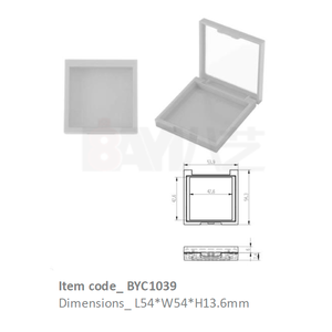 Estuche Cuadrado de Plástico Compacto con Ventana Transparente, Envase Vacío para Sombra de Ojos, Rubor, Bronceador y Contorno - Product Image 1