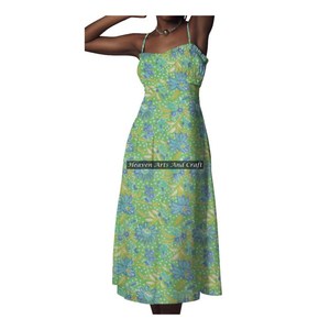 Nuevo Vestido Casual sin Mangas con Bloques de Color para Mujer, Vestido Tipo Túnica de Algodón con Estampado a Mano y Tirantes Finos - Product Image 5