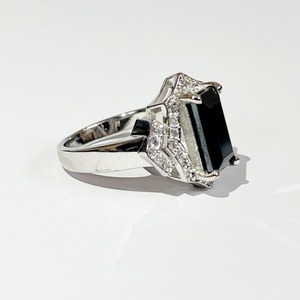 2 Carat Black <b>Emerald</b> Cut Moissanite <b>Ring</b> 925 Sterling <b>Silver</b> Made To The Customized Size Gift For Her - Product Image 4