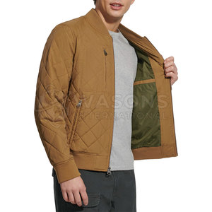 <b>Men's</b> Classic Design Stand Collar Front Logo Windproof Bomber <b>Jacket</b> Warm Material <b>Soft</b> Texture Comfortable Fit Winter Wear - Product Image 3