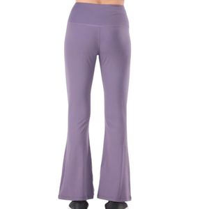 Pantalon évasé taille haute uni pour femme, extensible, coupe ajustée, style legging de yoga, jambe large, décontracté, coupe bootcut, respirant - Product Image 6