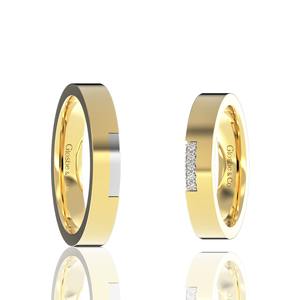 Anillos de Boda de Moissanita Clásicos de Alta Calidad en Oro Amarillo, Oro Rosa y Blanco, Juego de Anillos de Compromiso Glosbe - Product Image 1