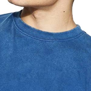 Ensemble T-shirt et short bleu surdimensionné pour homme, été, 2 pièces, respirant, 100% coton, haute qualité, ensemble assorti, grande taille - Product Image 5