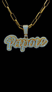 Pendentif personnalisé en diamant Hip Hop avec lettre cursive Papote, design tendance, personnalisé, en argent sterling, glacé, nom VVS D Moissanite IGI - Product Image 6