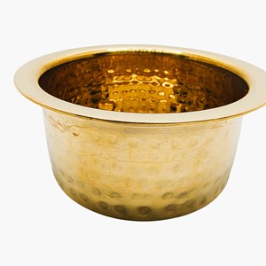 Dabara à café traditionnel en laiton, gravé à la main, design irrégulier, finition antique patinée, ensemble de 2 pièces, décoration d'intérieur YUVA - Product Image 2