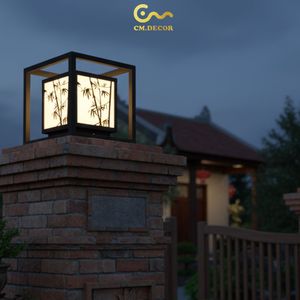 ไฟเสาประตู LED รุ่น E27 IP65 ลายคลื่นทันสมัย ตกแต่งบ้านพักตากอากาศกลางแจ้ง สีดำ เหล็กเคลือบสีฝุ่นคุณภาพสูง แสงวอร์มไลท์ - Product Image 5