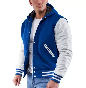 Chaqueta Varsity con Mangas de Cuero y Lana, Estilo Escolar, Chaqueta de Invierno, Venta al Por Mayor Disponible - Product Image 4