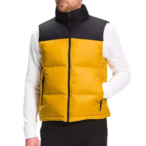 Chaleco sin mangas Body Warmer's, color negro y amarillo, chaleco acolchado con relleno de plumón, con cremallera, hecho de poliéster, chaleco softshell de invierno. - Product Image 4
