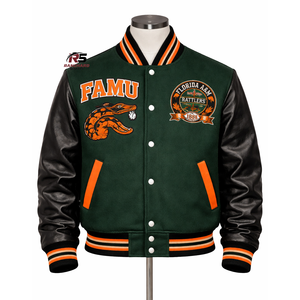 Veste universitaire FAMU HBCU de haute qualité, streetwear tendance, design Letterman, veste Letterman de l'Université d'État et Agricole de Floride, vêtements FAMU - Product Image 2