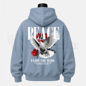 Sweat-shirt à capuche bleu clair pour homme, coupe classique, imprimé motif rose, streetwear décontracté, pull-over - Product Image 2