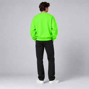 เสื้อสเวตเชิ้ตคอกลมสีเขียวนีออนสำหรับผู้ชาย เสื้อแขนยาวลำลอง - Product Image 4