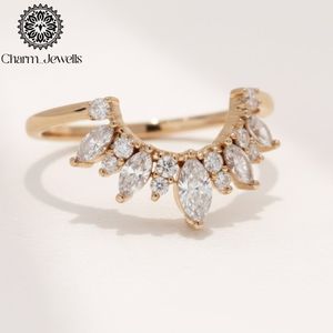 Anillo de Compromiso Charm Jewells con Moissanita Corte Marquesa en Forma de Flor, Engaste de Plata con Puntas, Clásico para Mujer, Certificado IGI, 3 GM - Product Image 6