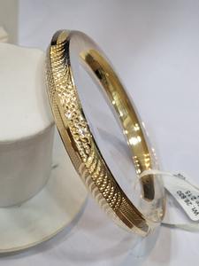 Bracelet de luxe en or véritable 22 carats pour femme, design italien bicolore, or massif, bracelet classique marqué, polissage brillant, bijoux fins - Product Image 3