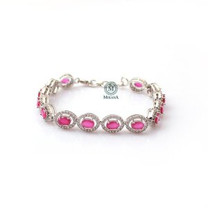 Freya Ruby Rhodium Plated Tennis Bracelet-Designer Fashion Gift - Product Image 2
