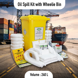 Oil Spill Kit 240L Bin Container Oil Only Absorbent Pads Sock Industrial Emergency Spill Response Leak Cleanup Equipment Made - Product Image 2
