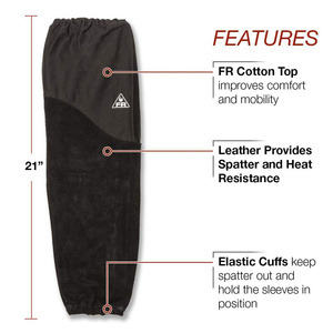 Mangas Protectoras de Cuero de Primera Calidad para Soldadura, Resistentes al Calor, con Costuras de Kevlar y Perforaciones, para Brazos - Product Image 2