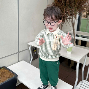 ชุดลำลองฤดูหนาวสำหรับเด็กผู้ชาย เสื้อแขนยาวพร้อมกางเกงขายาวลายหมีน่ารัก ผ้าฝ้าย ชุดเด็กผู้ชายและชุดใส่บ้าน ขายส่ง - Product Image 2