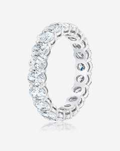 Prong Set 4mm Full Eternity <b>Rings</b> Custom 925 Sterling <b>Silver</b> Oval Cut Lab Grown Diamond Wedding <b>Stacking</b> Nesting Band Wholesale - Product Image 3