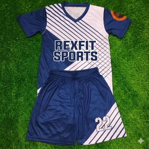 High Quality Men’s Solid Color Football REXFIT SPORTS Jersey Shorts Set <b>Athletic</b> Soccer Uniform Training Sportswear OEM Supplier - Product Image 6