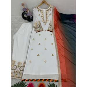 Hermoso Salwar Kameez de Algodón, Conjunto Moderno para Fiesta con Top, Pantalón y Dupatta - Product Image 3