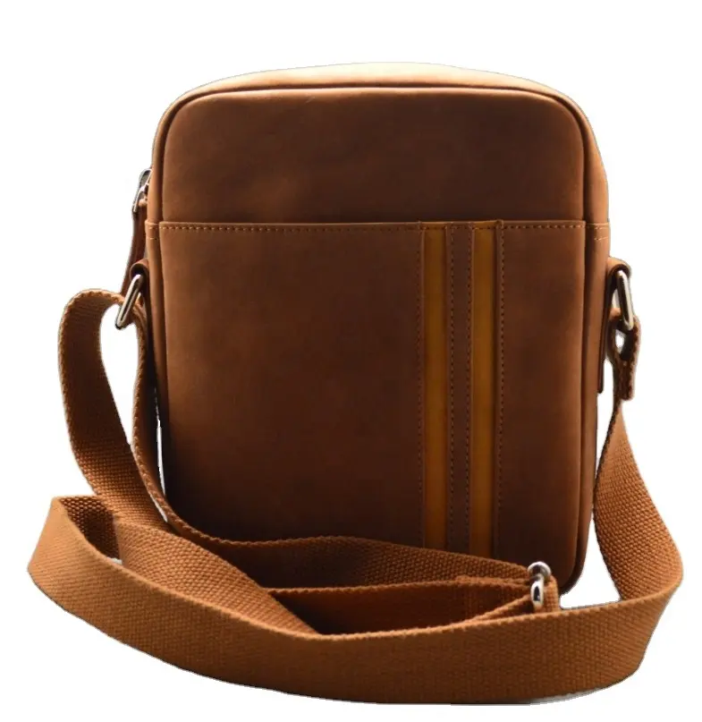 Custom Logo Mens Sling Crossbody Bag Genuine Leather Shoulder Messenger Bag OEM Designer Elegant Cross Body Shoulder bags