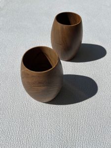 Verre à vin en bois artisanal en bois d'olivier, tasse écologique pour la maison et les fêtes - Product Image 6
