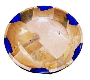 Vente en gros de vaisselle de luxe pour hôtel, plateau en résine bleu, bol de service petite taille avec logo personnalisé, salade, fête, bois personnalisé - Product Image 1