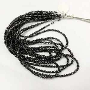 ลูกปัดอัญมณีสีดำธรรมชาติขนาด2มม. 3มม. ทำเครื่องประดับสวยงาม - Product Image 3