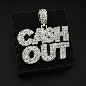 Colgante de polvo de estrella 925 plata esterlina moissanita diamante letra colgante Unisex estilo Hip Hop para bodas y fiestas hinduismo - Product Image 2