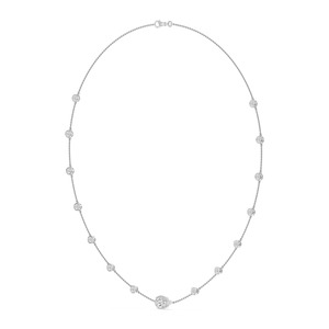 Collar Moderno de Oro Rosa de 9K con Perlas y Diamantes de Laboratorio Redondos en Bisel, 2.53 CTW, 16 Pulgadas - Product Image 4