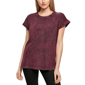 Camiseta de Verano con Diseño Personalizado Lavada al Ácido para Mujer, Camisetas Lavadas al Ácido Antibacterianas, el Mejor Material, Camiseta Lavada al Ácido para Mujer - Product Image 1