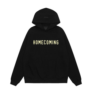 Conjunto de Sudadera con Capucha para Otoño/Invierno, Forro Polar, Letras con Transferencia Térmica, Estilo Casual Holgado, Estilo Urbano, Ajuste Cómodo - Product Image 5