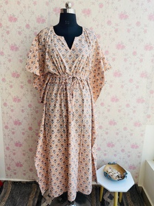 100% คาฟตันพิมพ์ลายทำจากผ้าฝ้ายอินเดียชุดนอนชายหาดผ้าชีฟองสำหรับฤดูร้อนฤดูหนาวฤดูใบไม้ร่วงฤดูใบไม้ผลิ - Product Image 6