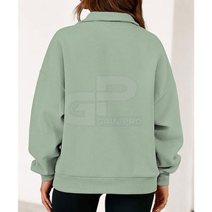 Custom <b>Women</b> <b>Quarter</b> <b>Zip</b> <b>Sweatshirt</b> With Breathable Performance Fabric Relaxed Fit For Active Sports And Outdoor Wear - Product Image 6