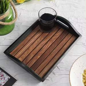 Bandeja de Madera de Lujo para Servir y Almacenar Té, Café y Desayuno, Plato de Servir Personalizado de Última Tendencia para Mesas de Hogares y Cafeterías - Product Image 3