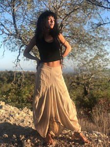 Falda Maxi Boho de Algodón, Falda Asimétrica Estilo Bohemio para Festival, Falda Fluida de Cintura Alta, Regalo para Ella a Precio de Mayoreo - Product Image 2