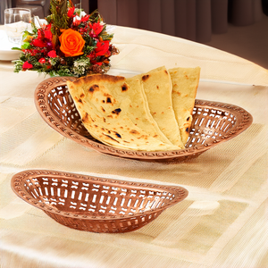 Premium Quality Pure Copper Modern Oval Eco-Friendly <b>Bread</b> Serving <b>Basket</b> Tableware for Home Hotel Restaurant Bakery Parties - Product Image 1