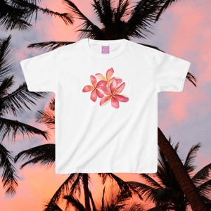 Trendy Y2K Aesthetic Floral Baby Tee, Aesthetic Frangipani Print Slim Fit Crop <b>Top</b>, Women’s Streetwear Summer Graphic T-shirt. - Product Image 6