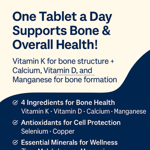 Calcio Magnesio Zinc Vitamina D K Tabletas Suplemento de soporte para articulaciones óseas 30 unidades - Product Image 3