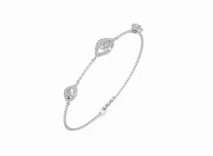 Eye of Serenity Lab Grown Diamond Chain Bracelet 9kt 14kt 18kt Yellow <b>Rose</b> White <b>Gold</b> 0.404 Carat 65 Diamonds Elegant Wristwear - Product Image 3