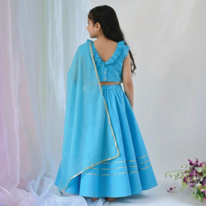 Lehenga traditionnel pour enfants très demandé avec dupatta en tulle, tenue de fête ethnique pour filles, fabricant en gros - Product Image 4