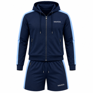 Sexy Women's Streetwear Two Piece Half Zip Regular <b>Top</b> and Shorts Set Custom Hoodie 100% Cotton Fleece Eco-Friendly - Product Image 2