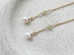 Peridot and Pearl Drop <b>Earrings</b> August Birthstone June Birthstone Dainty Elegant <b>Earrings</b> for Women Handmade Gift - Product Image 3