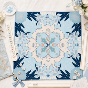 Tapis de Mahjong pliable moderne américain Blue Crane au design original, 33x33 pouces, 3 mm, avec dos antidérapant en caoutchouc, tapis de table imprimé sur mesure - Product Image 5