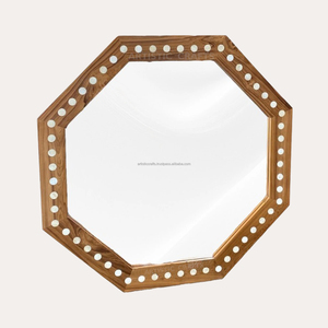 Cadre de miroir en bois de conception moderne fait à la main pour la décoration pour Diwali mariage ou fête de Bar Mitzvah - Product Image 2