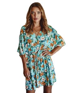 Vestido Midi Casual Elegante con Estampado Floral y Botones de Encaje, Talla Grande para Mujer, Cuello en V, Cintura con Cordón, Vestido Camisero, ODM - Product Image 2